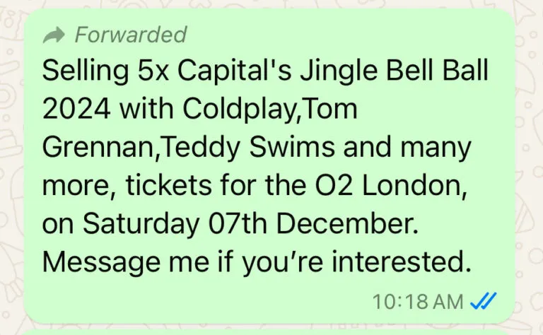 Forwarded message from our own group chat (Credit: )